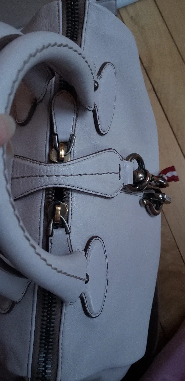 Vintage Bally Cream Leather 2-Way Bag image indicator(7)