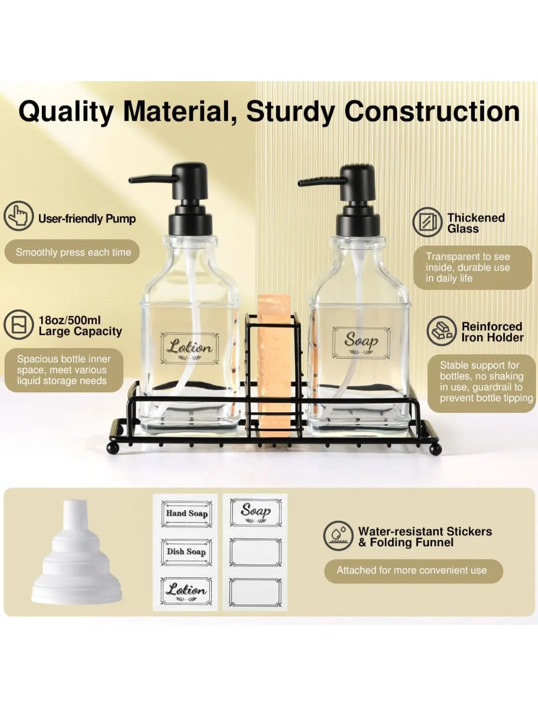 2-in-1 Soap and Lotion Dispenser Set with Stand image indicator(3)