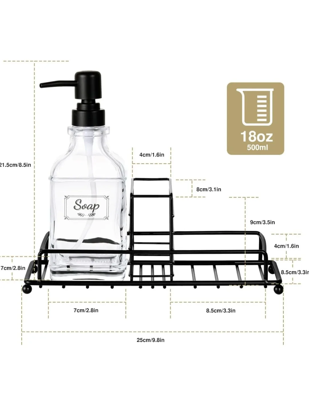 2-in-1 Soap and Lotion Dispenser Set with Stand image indicator(4)