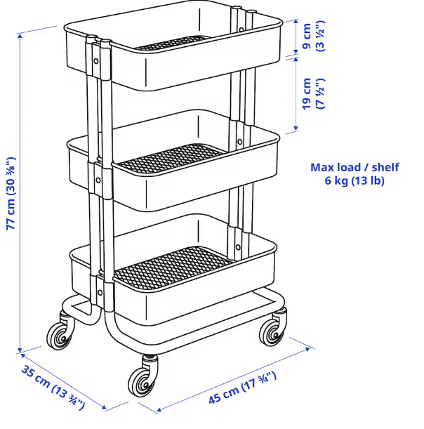 Moving Out Sale‼️ IKEA Raskog 3-Tier Utility Cart - White - photo 5