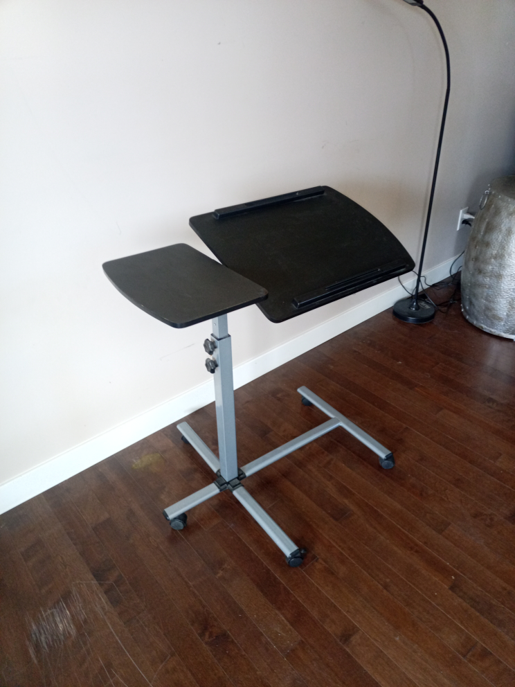 Adjustable Height Laptop Stand with Wheels - photo 2