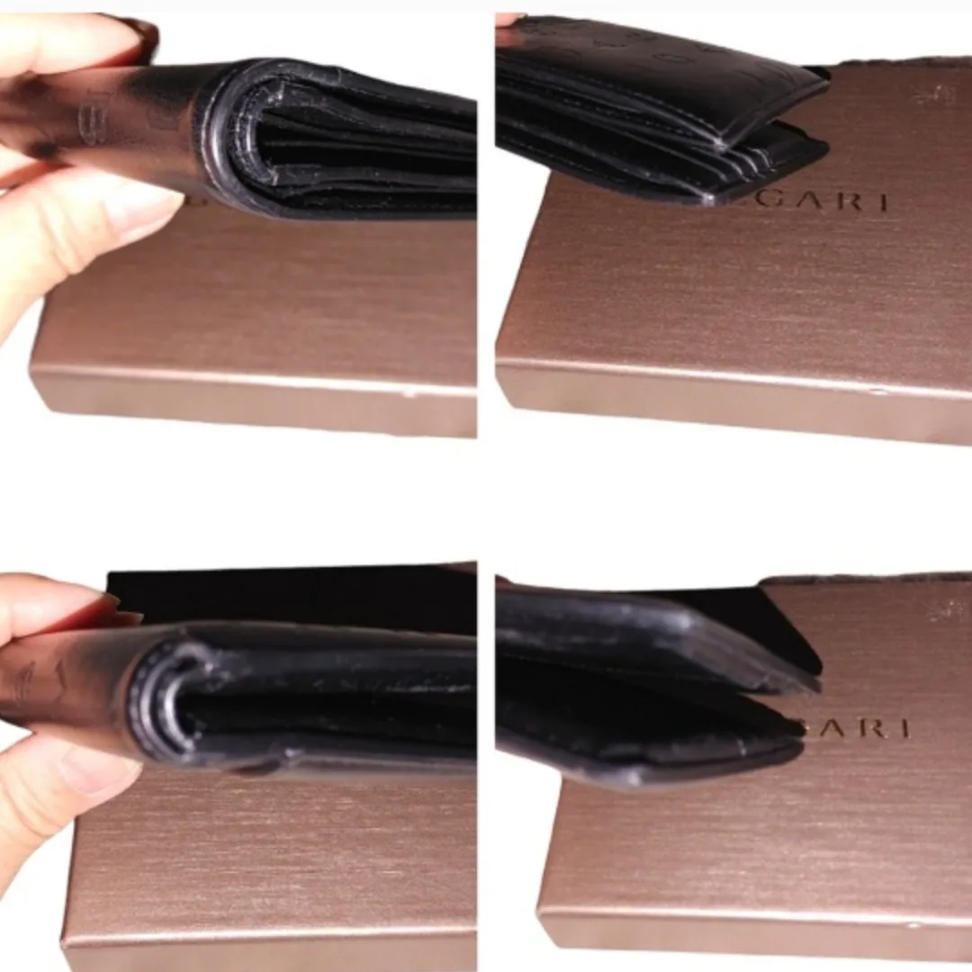 BVLGARI Black Leather Bifold Wallet image indicator(7)