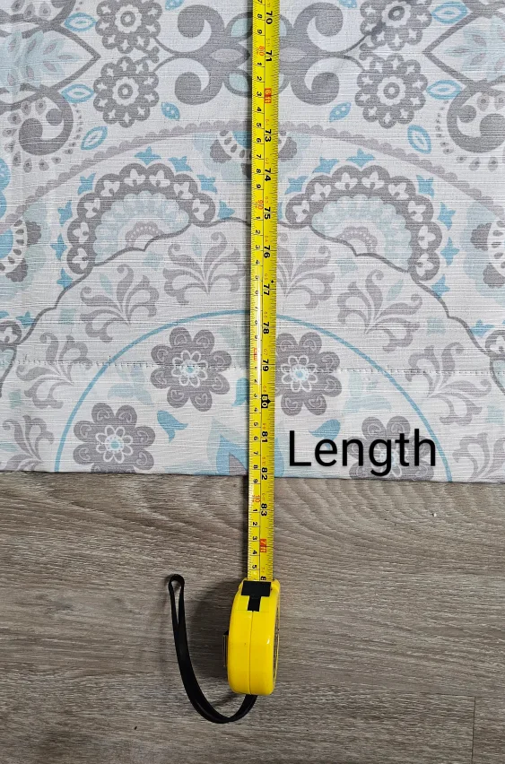 54" x 84" Curtain Panel - Blue Grey Medallion Print image indicator(2)