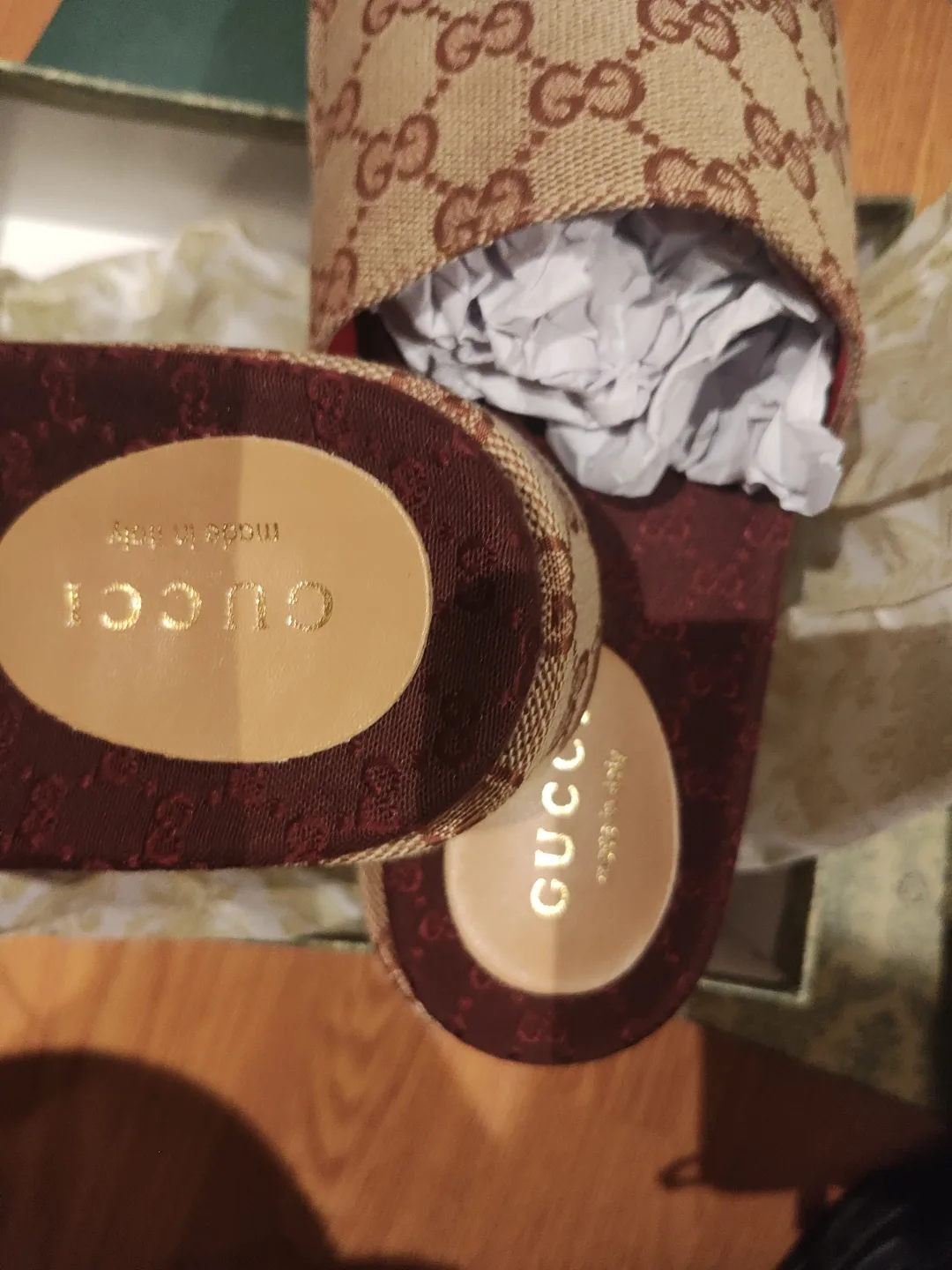 Gucci Slides - Brown and Beige GG Pattern image indicator(9)