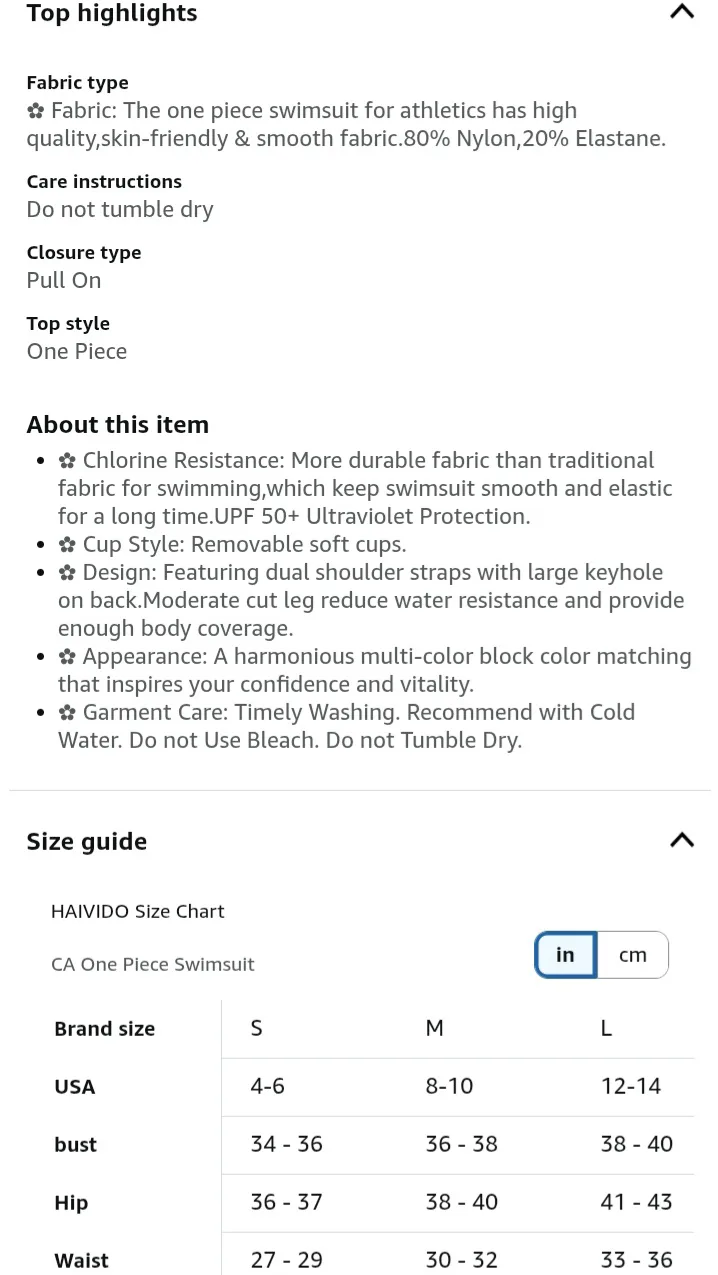 HAIVIDUO Women's Athletic U Back One Piece Swimsuit X-Large image indicator(6)