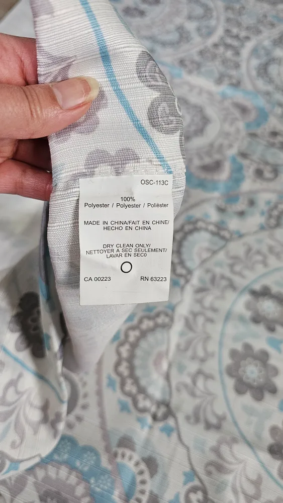 54" x 84" Curtain Panel - Blue Grey Medallion Print image indicator(4)