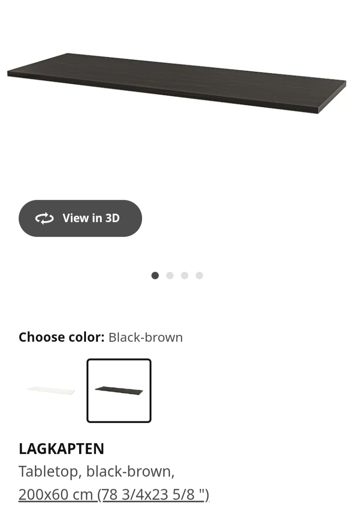 IKEA LAGKAPTEN Tabletop - Black-Brown