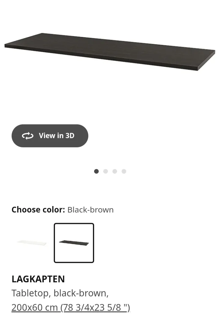 IKEA LAGKAPTEN Tabletop - Black-Brown thumbnail