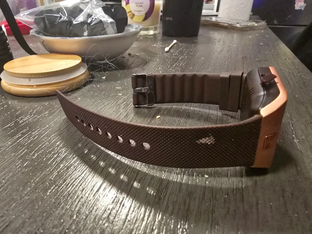 Rose Gold Smartwatch with Brown Band 💚 image indicator(2)