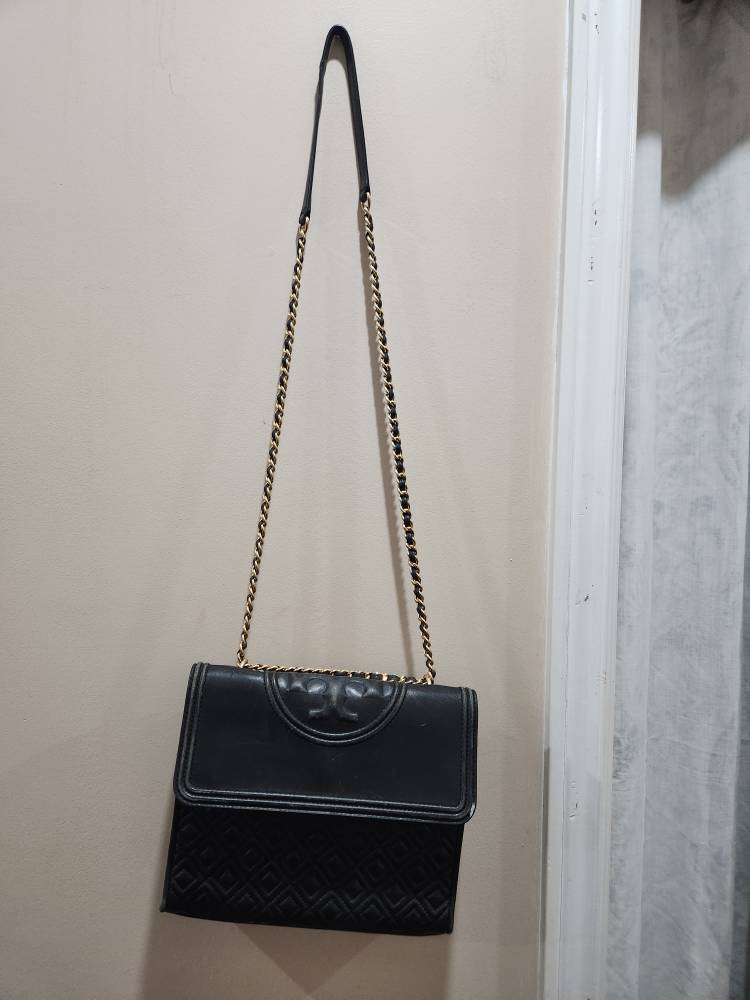 Tory Burch Black Quilted Leather Crossbody Bag