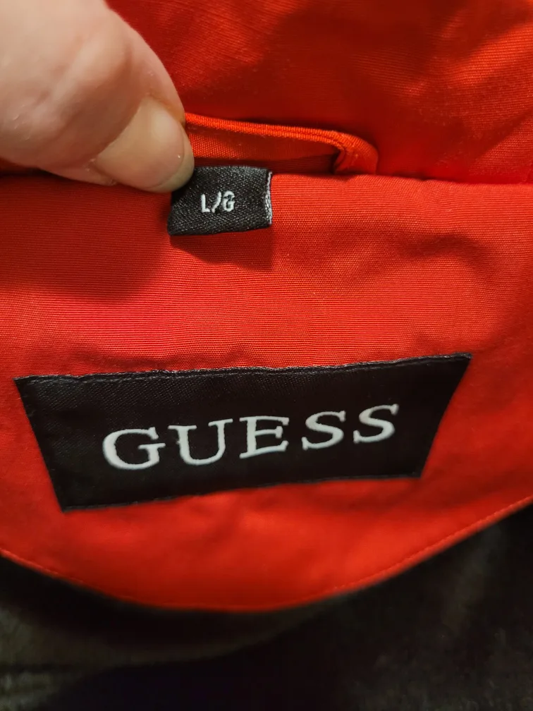 Women's Red Guess Puffer Jacket Size L/8 image indicator(3)