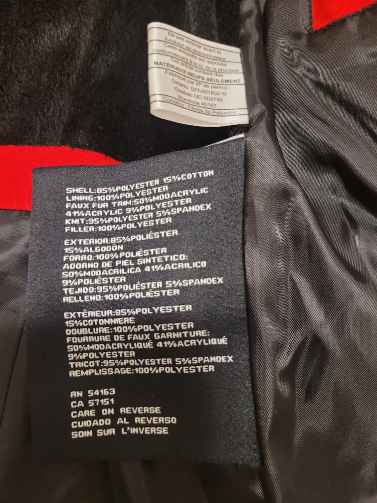 Women's Red Guess Puffer Jacket Size L/8 image indicator(7)