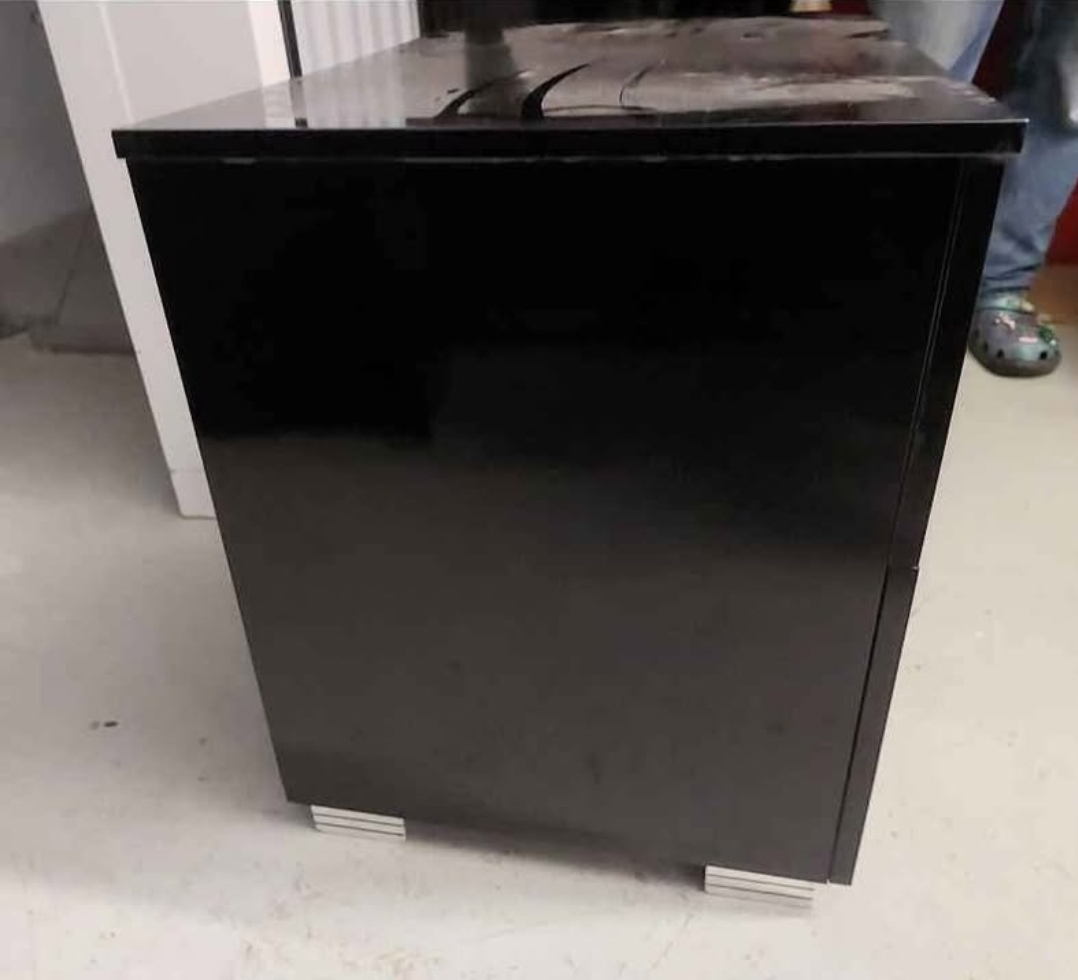Black Two-Drawer Nightstand - photo 3