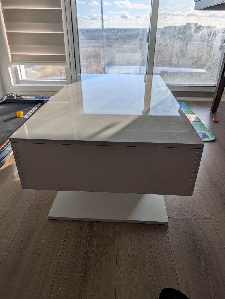 Modern White Coffee Table with Storage