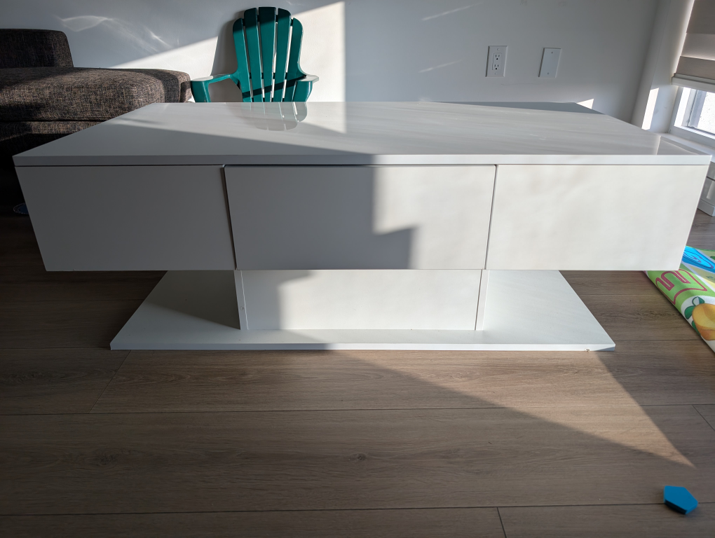 Modern White Coffee Table with Storage - photo 3