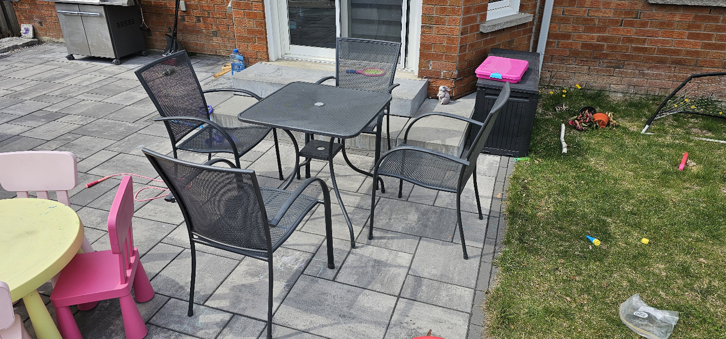 Metal Patio Set – 1 Table + 4 Chairs