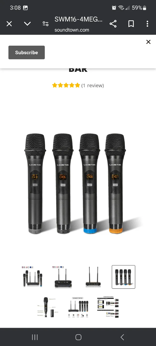 Sound Town 200 Channel Wireless Microphone Karaoke Mixer System image indicator(6)