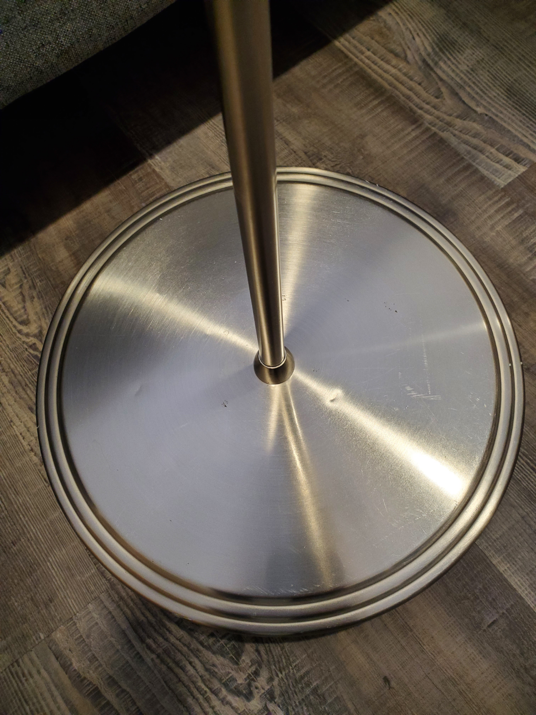 Ikea floor lamp with metal base and white glass shade - photo 3