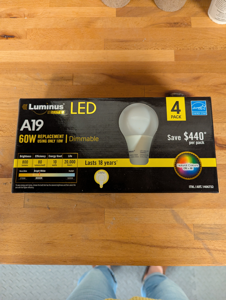 4-Pack Luminus LED A19 60W Dimmable Bulbs - photo 2