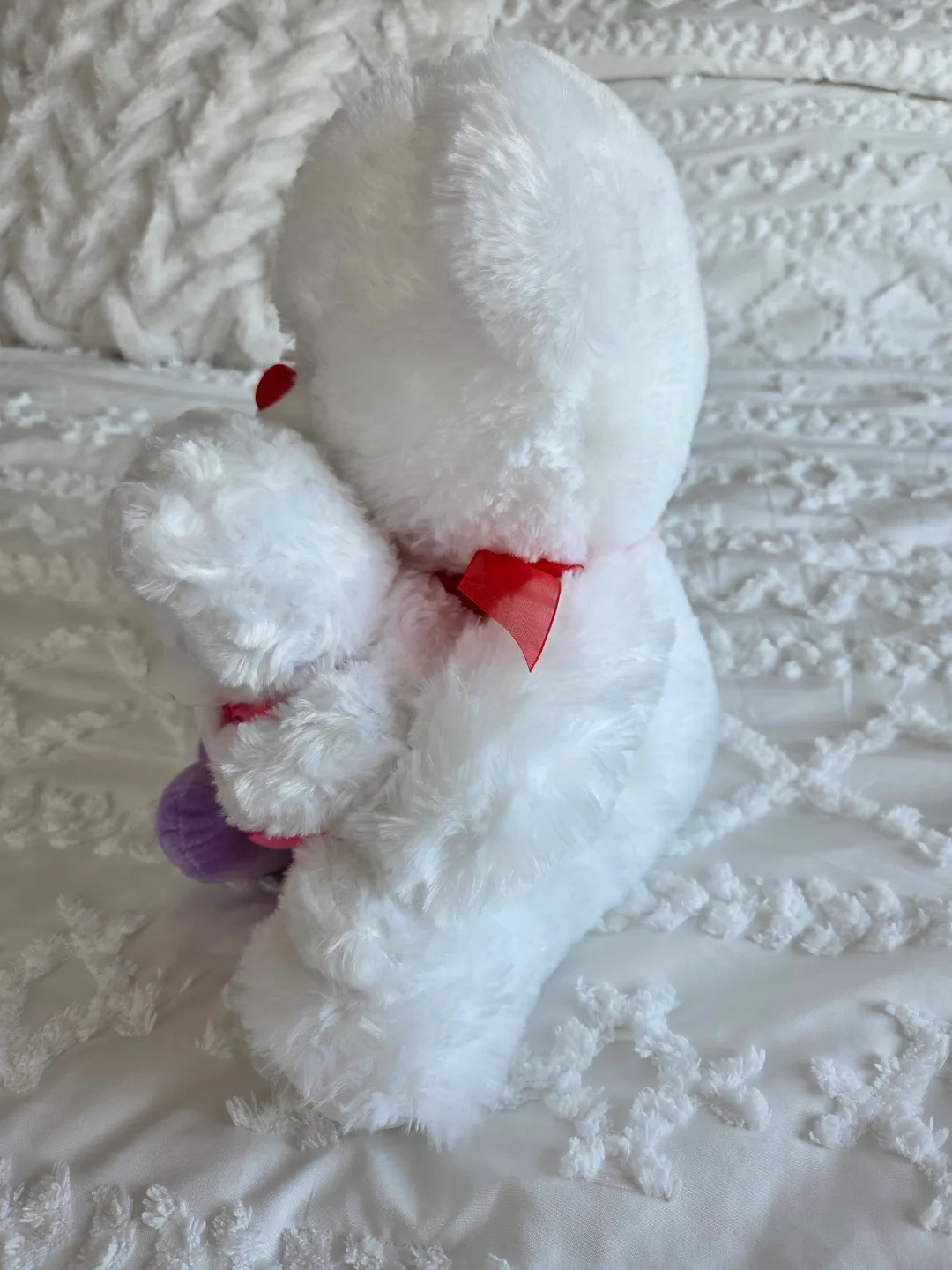 Adorable White Teddy Bear with Baby Bear and Hearts image indicator(4)