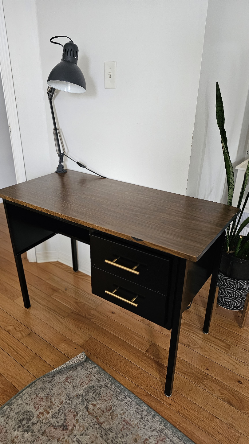 Mid-Century Modern Desk with Two Drawers - photo 2