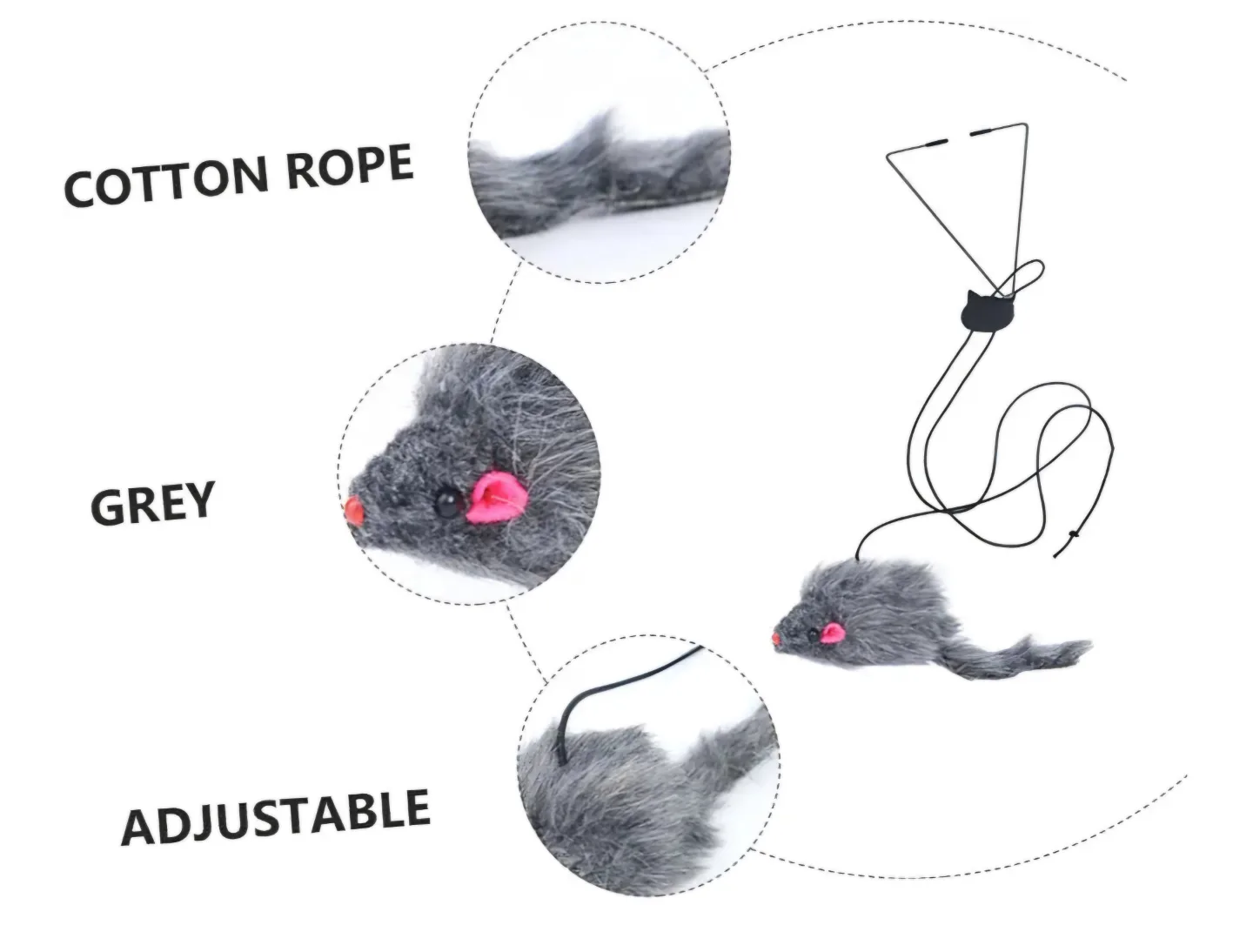 Interactive Cat Toy Hanging Mouse Teaser image indicator(4)