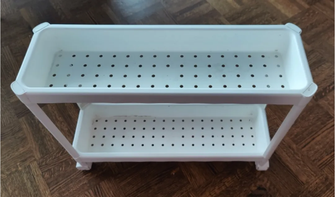 Two-Tiered White Plastic Organizer thumbnail