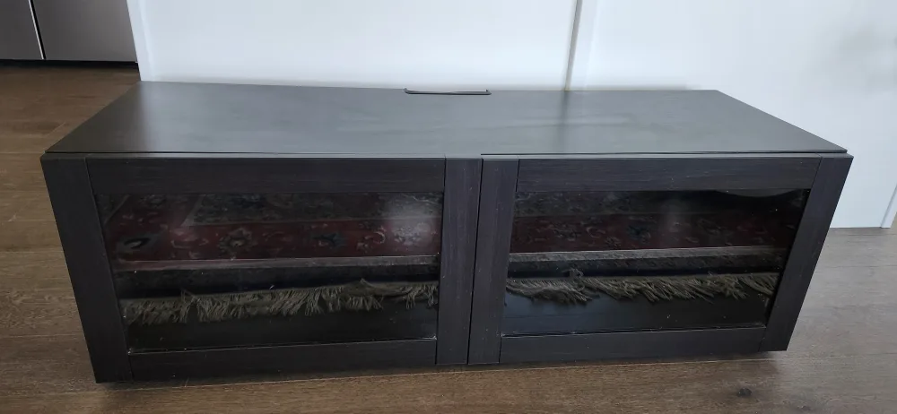 Black TV Stand with Glass Doors image indicator(4)