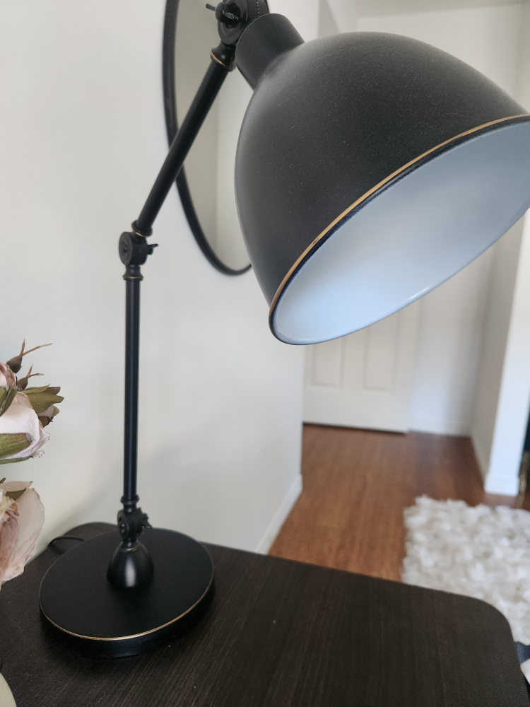 Black Adjustable Desk Lamp with Gold Accents - photo 2