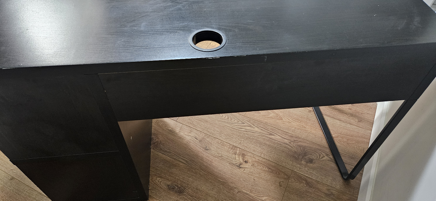 💚 3 Black Computer Desk with Drawer and Shelf - photo 2