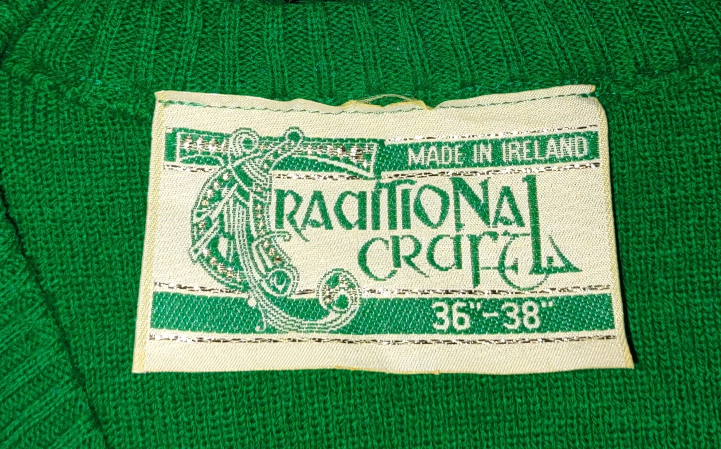 Vintage Ireland Traditional Craft V-Neck Sweater image indicator(5)