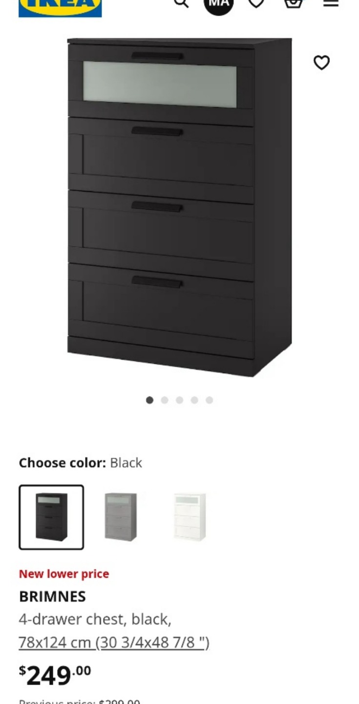 IKEA BRIMNES 4-Drawer Chest - Black - photo 4
