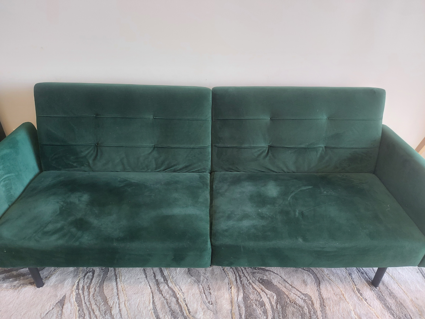 Lucid Comfort 74" Green Velvet Convertible Sofa