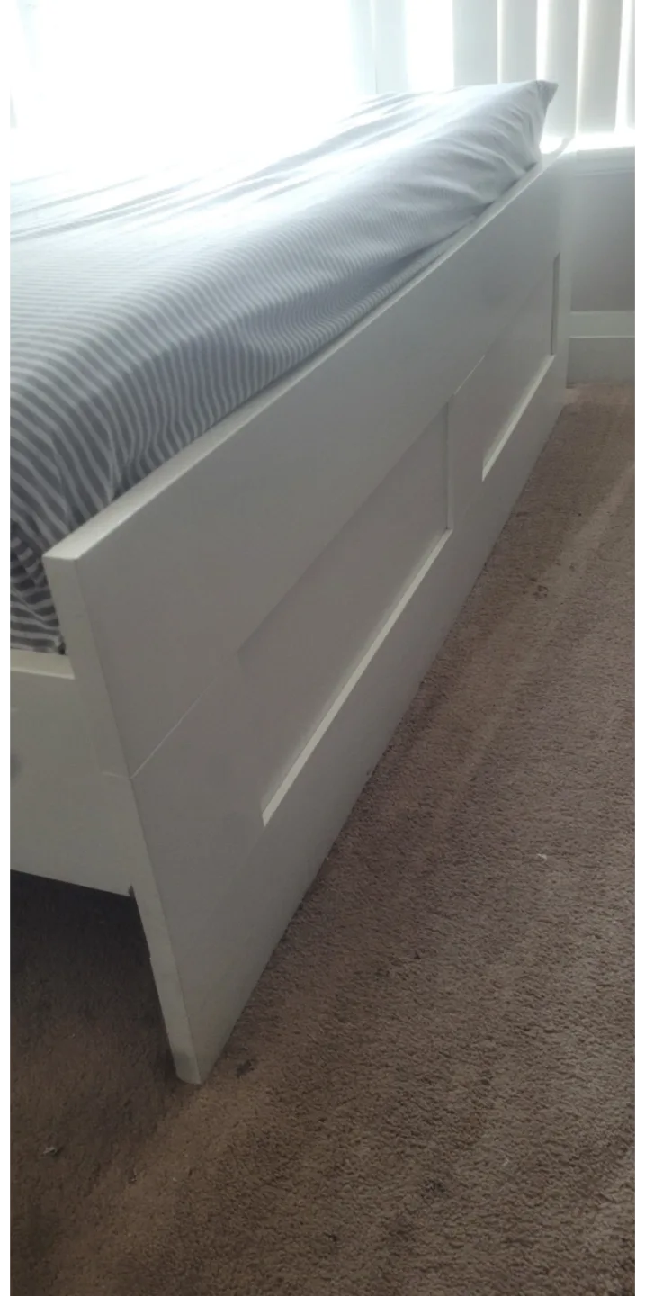 IKEA MALM White Queen Bed Frame with Storage image indicator(2)