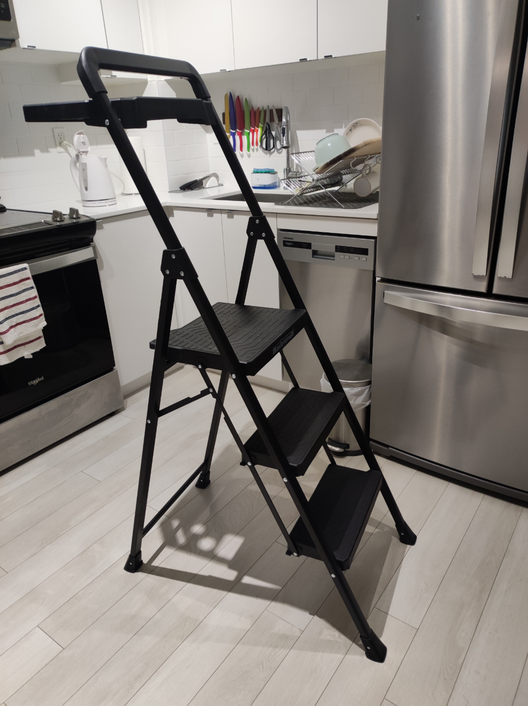 Mastercraft 3-Step Ladder - Heavy-Duty Folding Step Stool