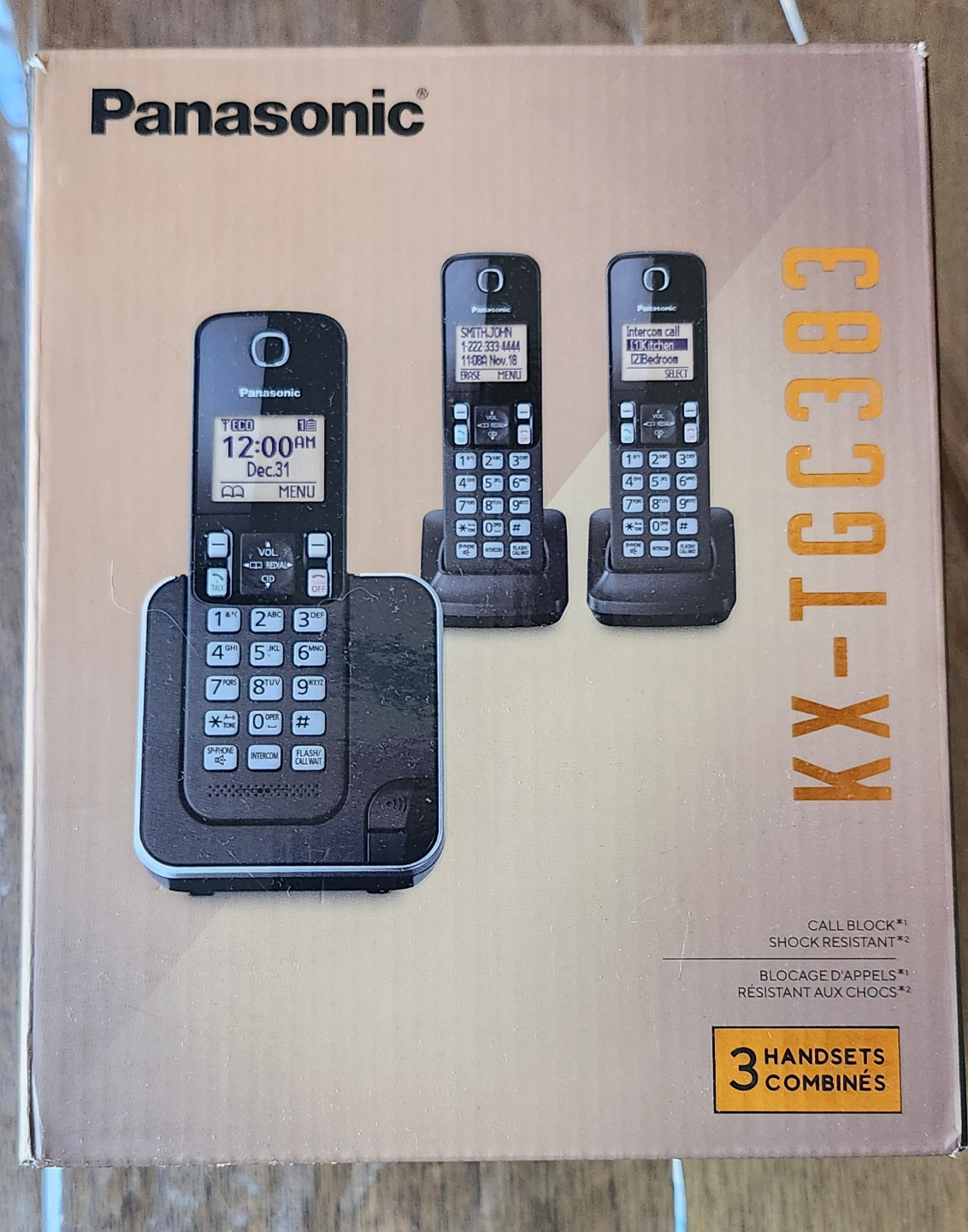 Panasonic KX-TGC383C 3-Handset Digital Cordless Phone