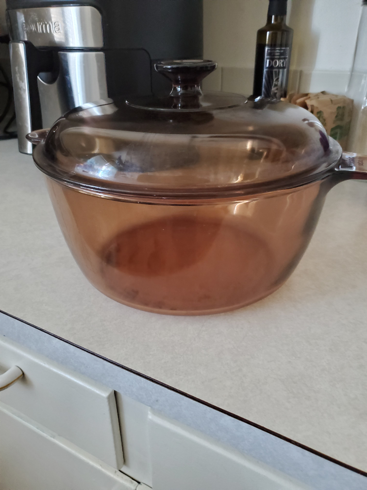 Vintage Pyrex Brown Glass Casserole Dish with Lid
