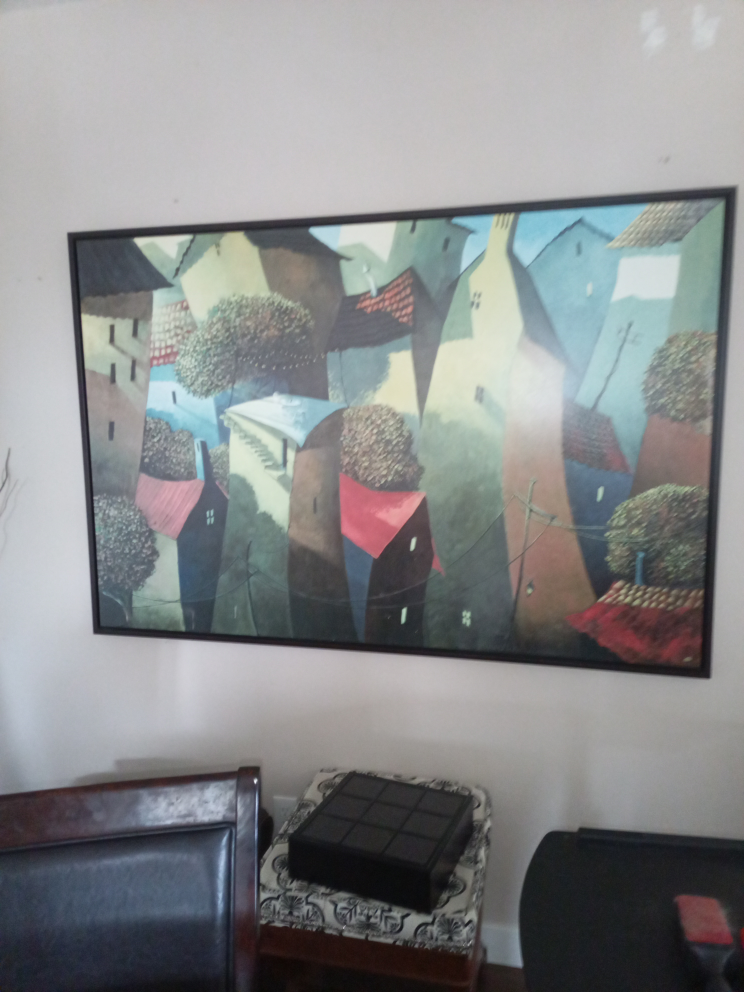 Large Framed Abstract Painting