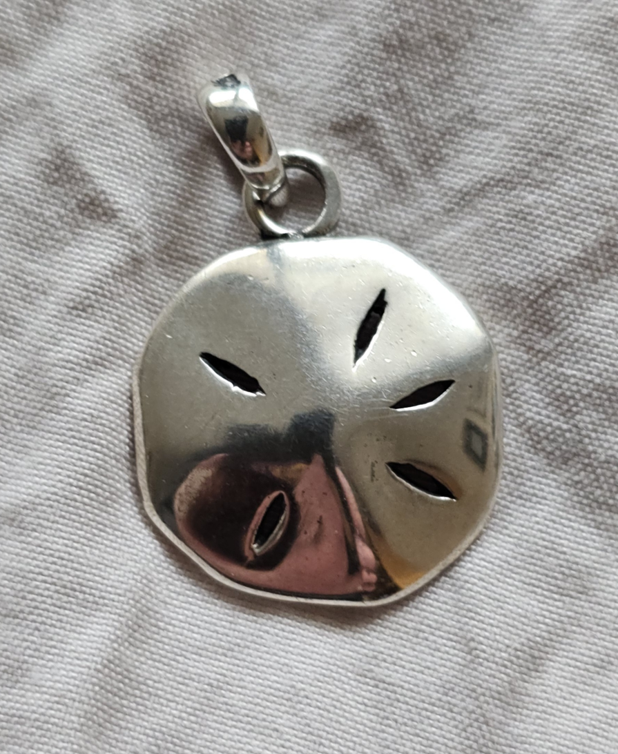Sterling Silver Sand Dollar Charm Pendant