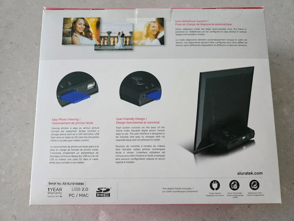 Aluratek 8" Slim Digital Photo Frame image indicator(2)