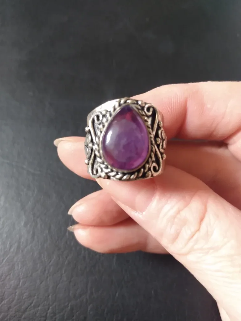 Bohemian Amethyst ring size 8 thumbnail