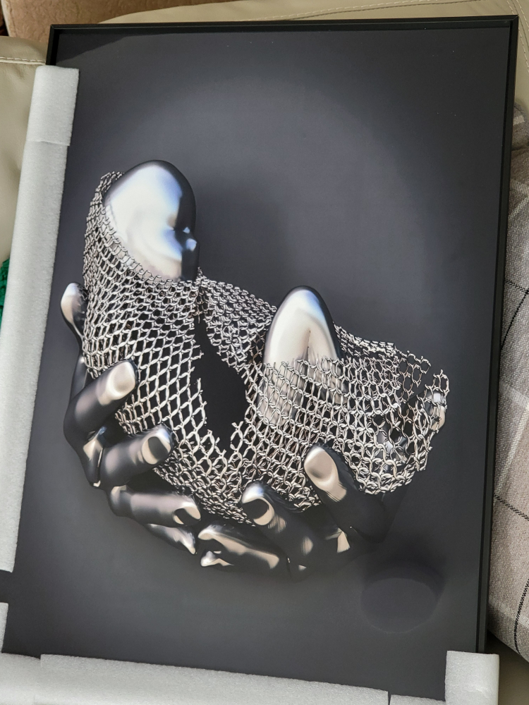 3d abstract Wall Art - Silver Sculpture Print - photo 5