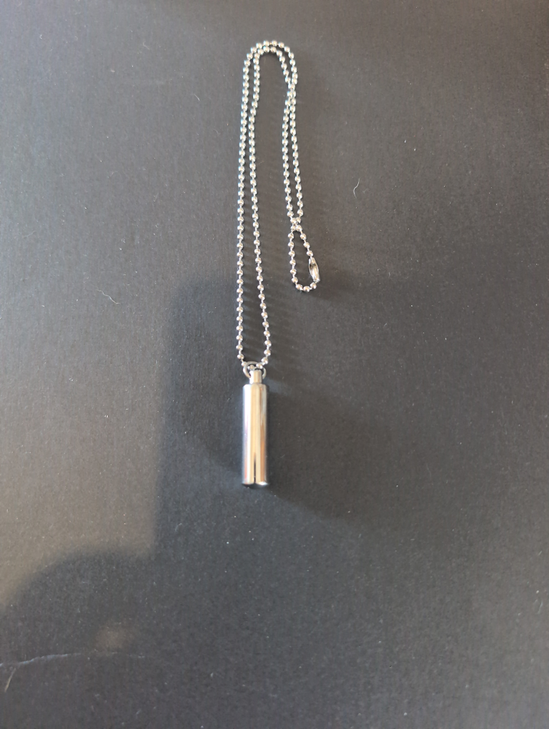 Silver Tone Cylinder Urn Necklace (Cremation Ash Necklace) 💚 - photo 2