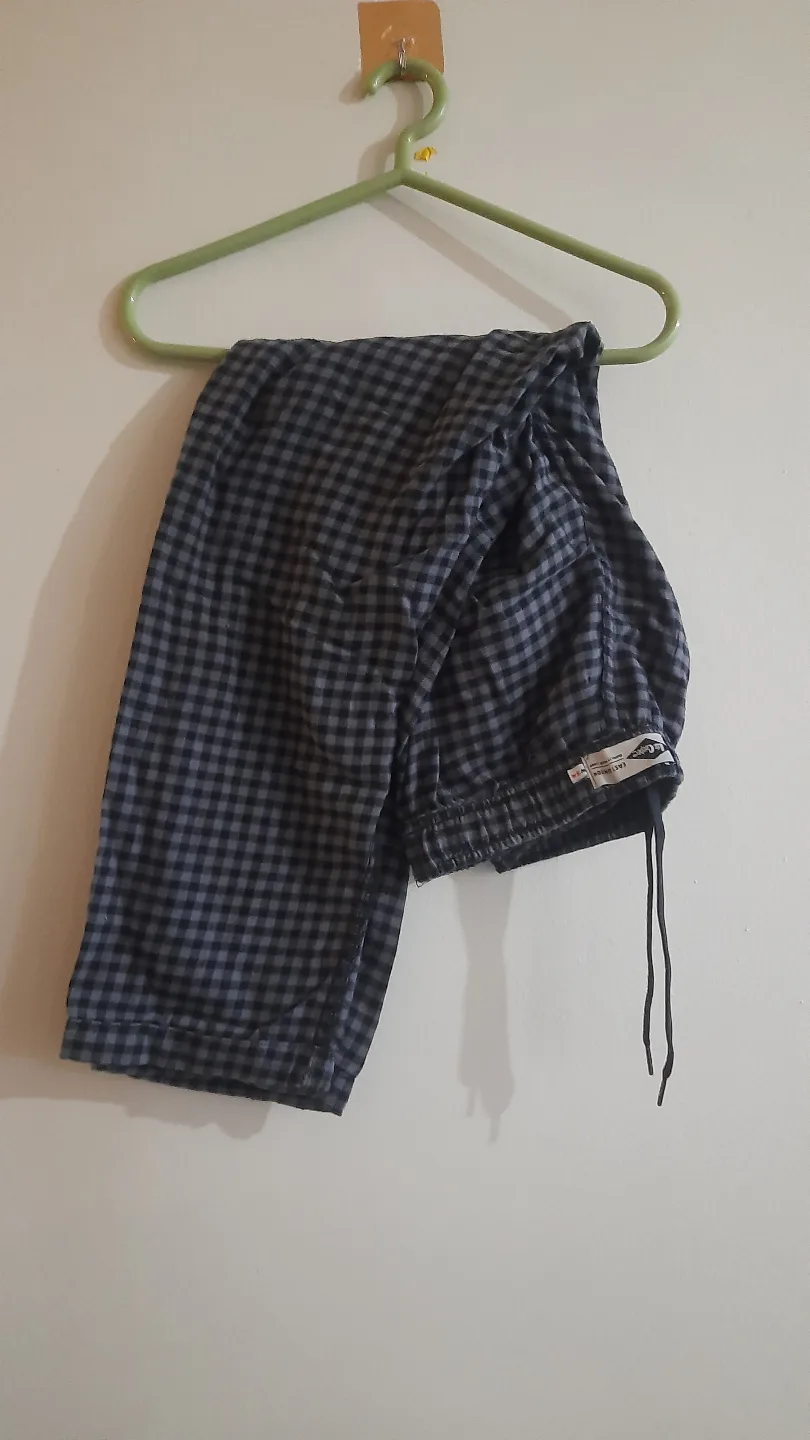 women's Grey and Black Gingham Lounge Pants thumbnail