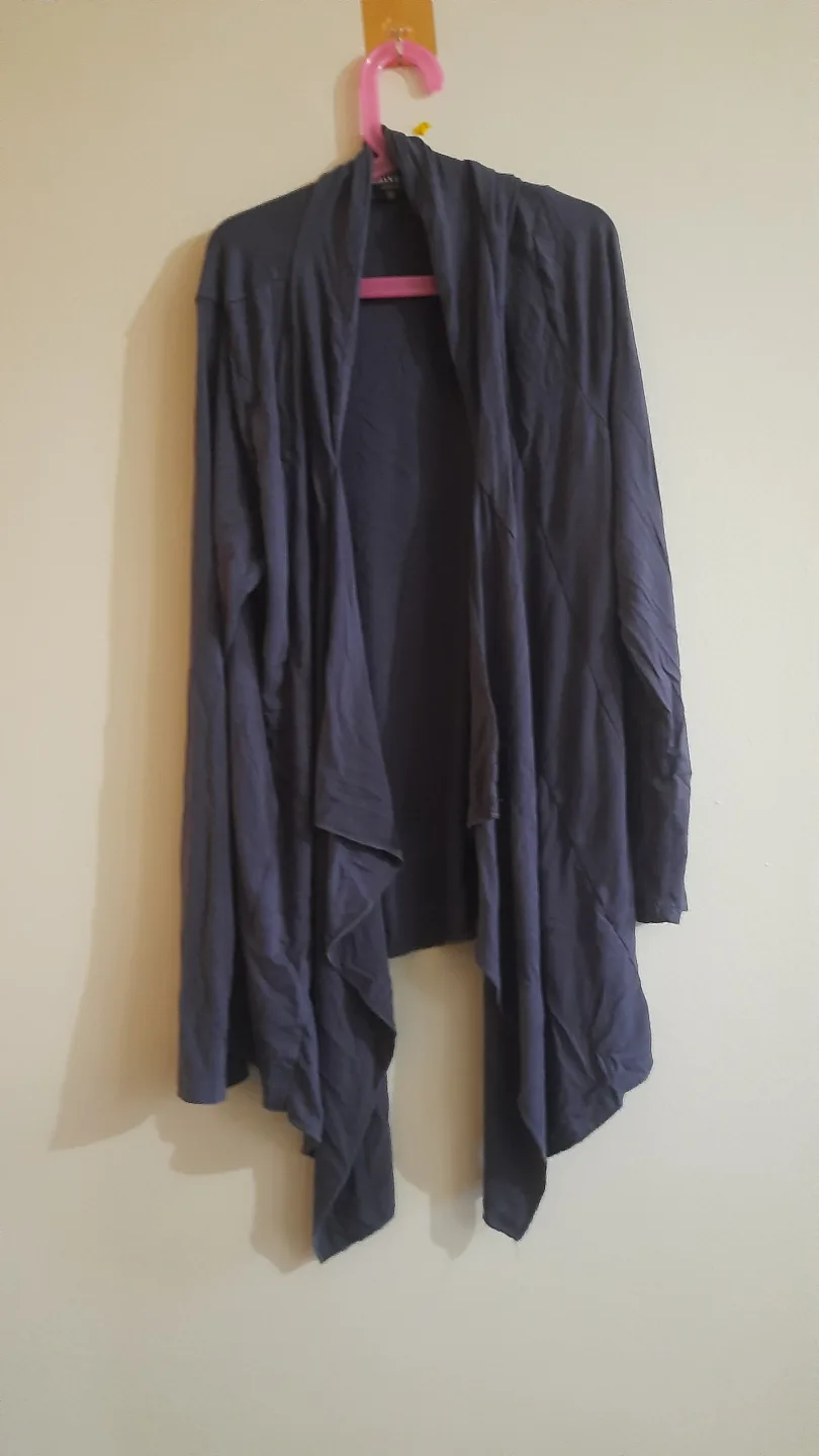 Women's Grey Draped Cardigan thumbnail