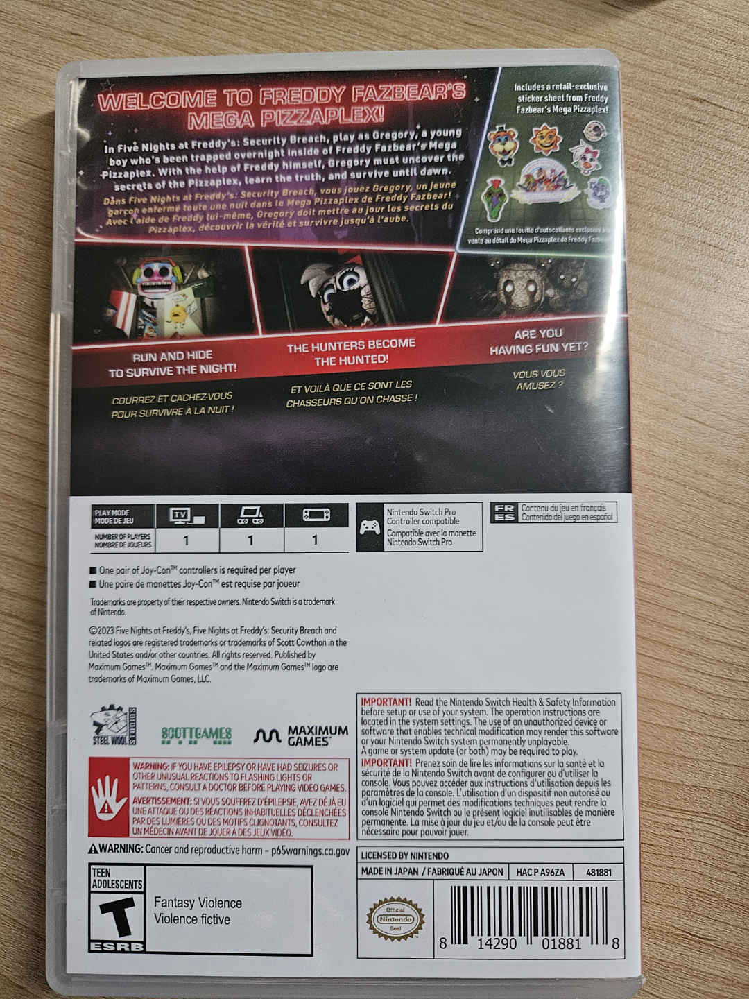 SALE! MUST GO! FNAF Security Breach - Nintendo Switch - photo 3