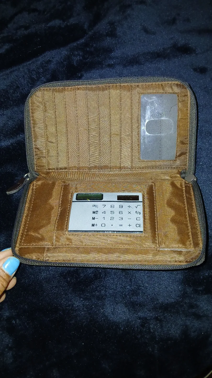 Women's Brown and Beige Wallet thumbnail