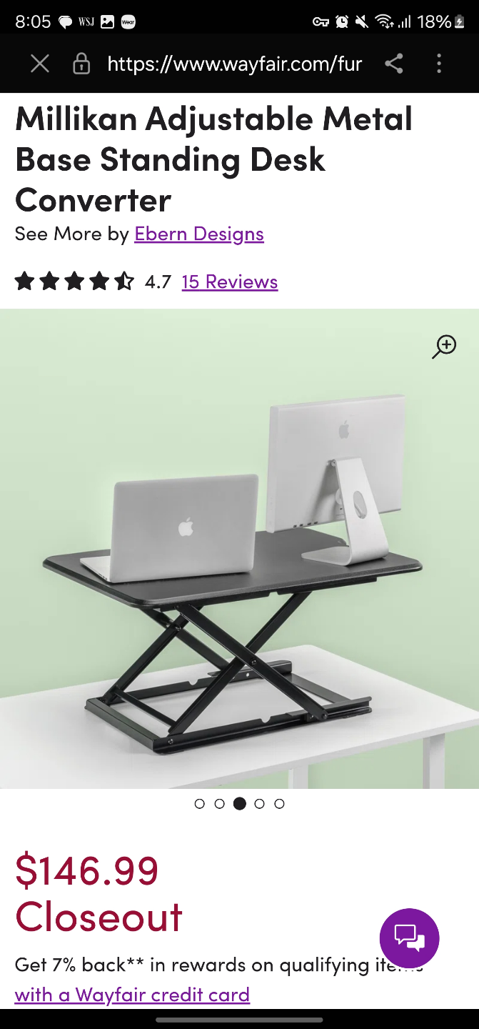 Millikan Adjustable Metal Base Standing Desk Converter - photo 5