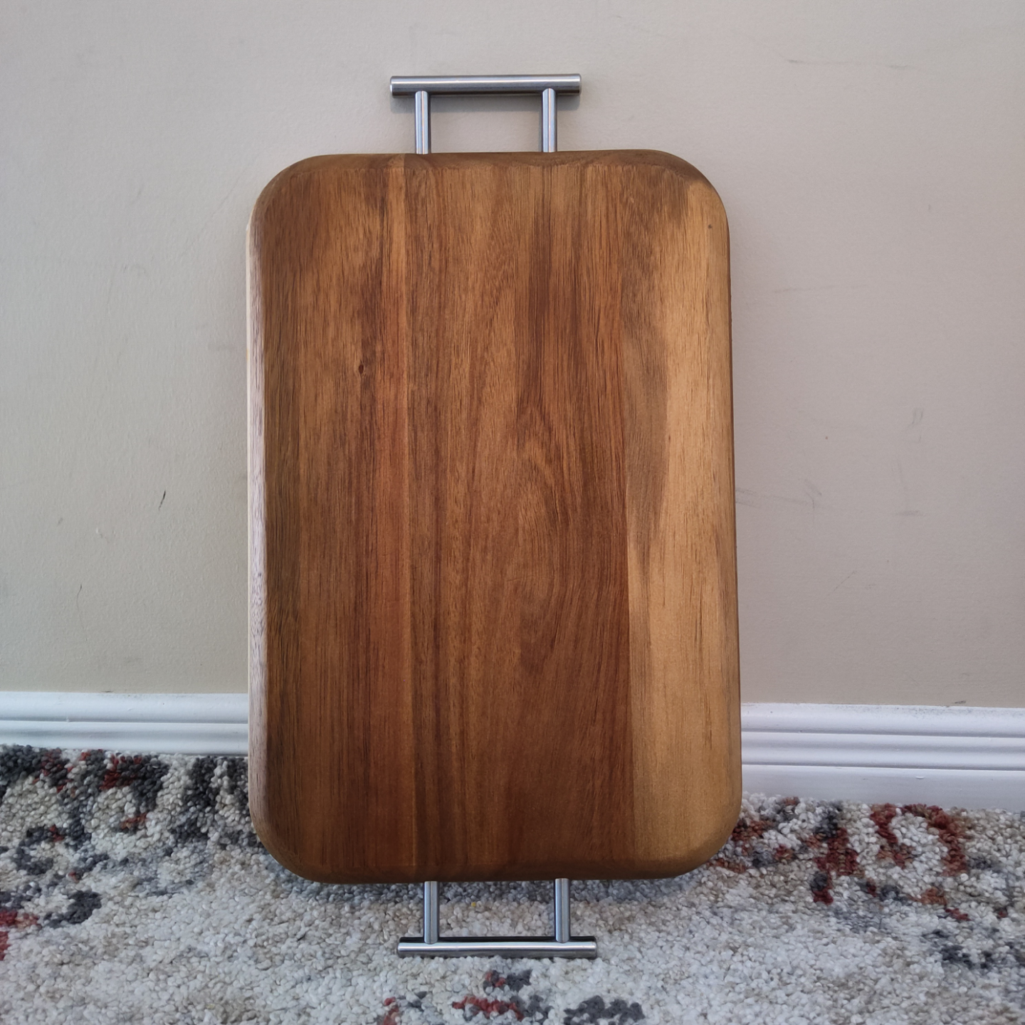 Wooden Serving Tray with Metal Handles - photo 4