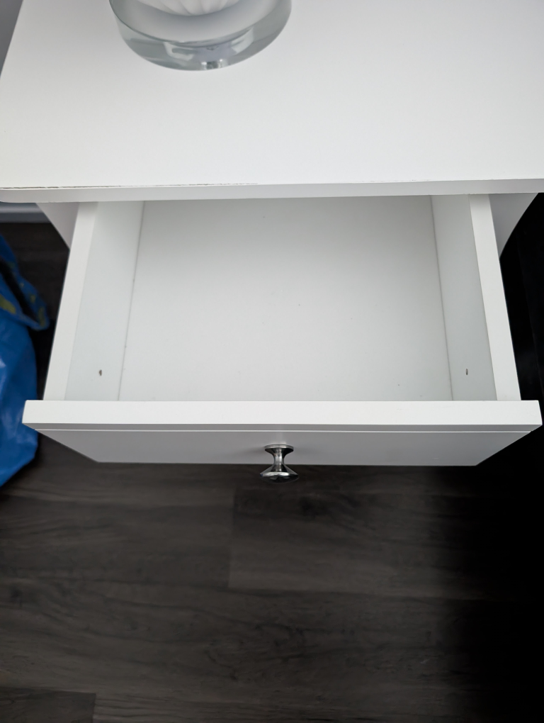 White One-Drawer Nightstand - photo 3